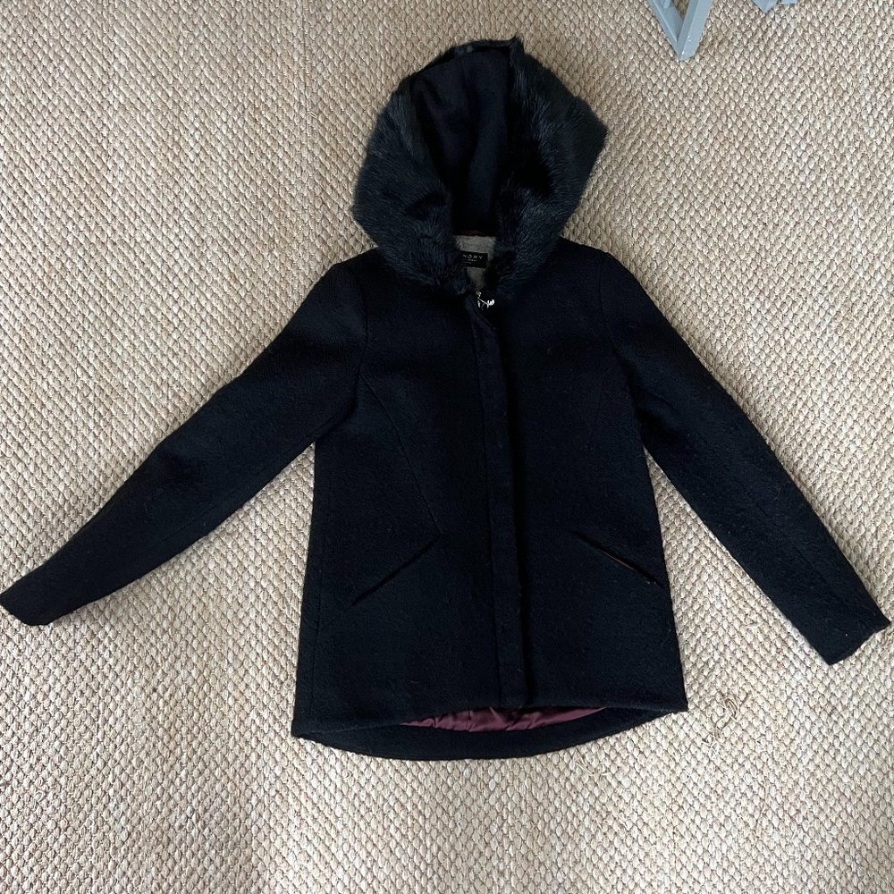 Laundry Faux Fur-Lined Hooded Jacket